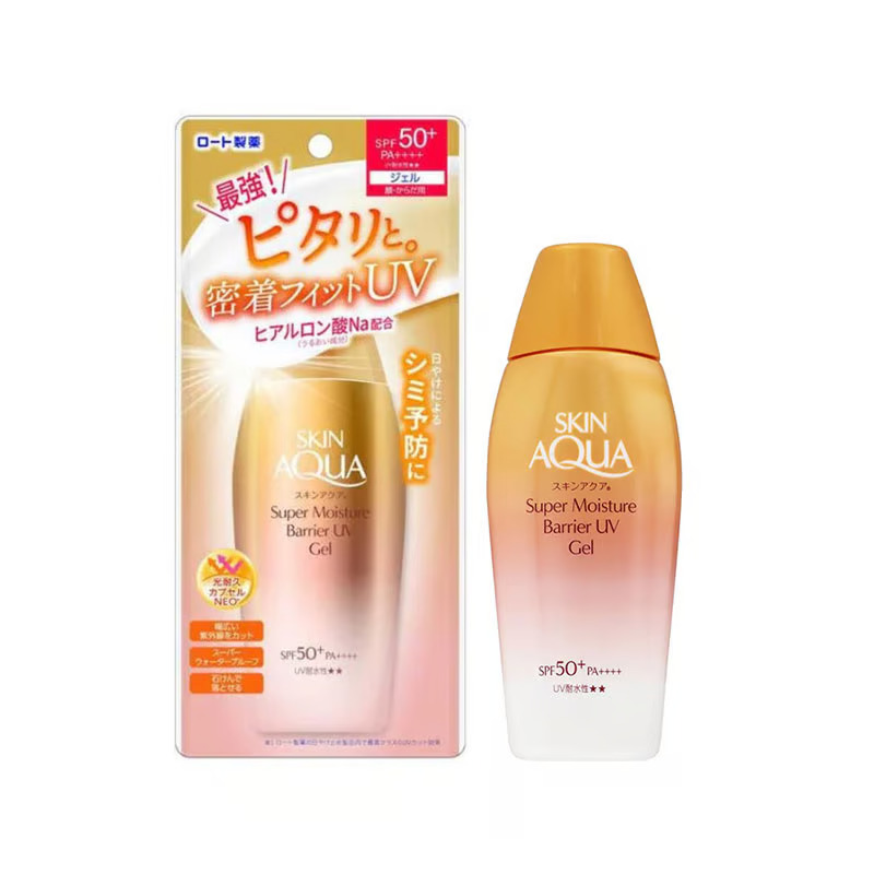 Rohto Mentholatum Skin Aqua Super Moisture Barrier UV Gel SPF50+ PA++++ 100g (New Gold Skin Aqua Sunscreen)